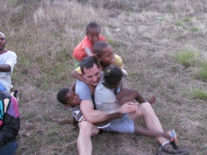 Darren, on the other hand, lead a wrestling session that the younger community boys thoroughly enjoyed.