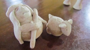 Baker's clay dough shepherd and sheep (made with Beuford).