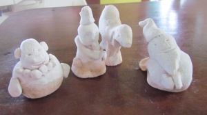 Baker's clay dough wisemen with their camel. (Made with Beuford)